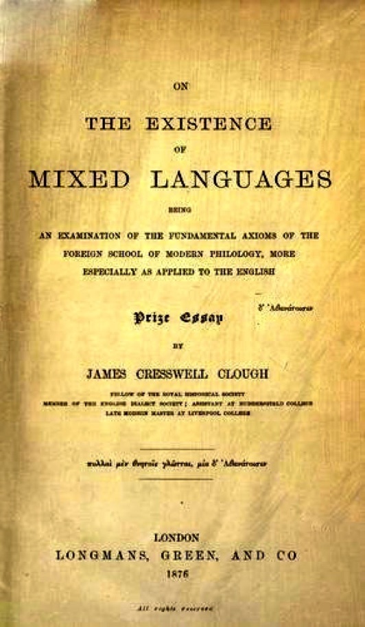 On the existence of mixed languages
(1876)
