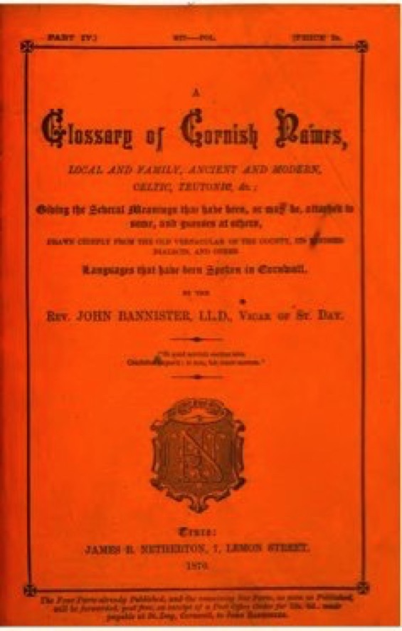 A Glossary of Cornish Names
(1870)