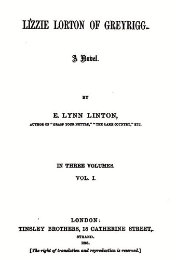 Lizzie Lorton of Greyrigg
(1866)
